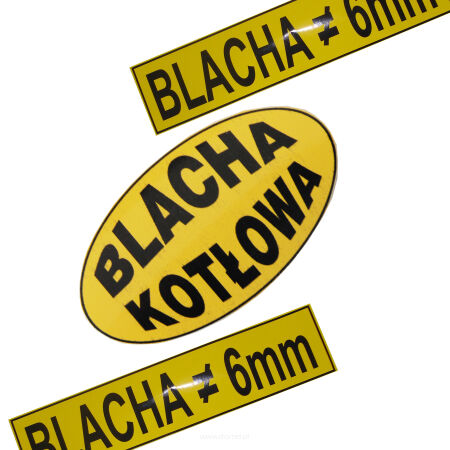 naklejki informacyjne, tabliczki znamionowe