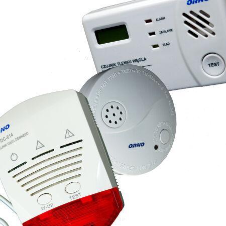 czujniki dymu, tlenku węgla, gazu