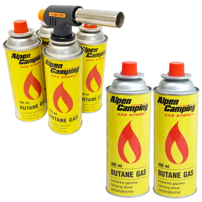 Plynový pištoľový horák spájkovačka plus 6 x plynová náplň 400 ml