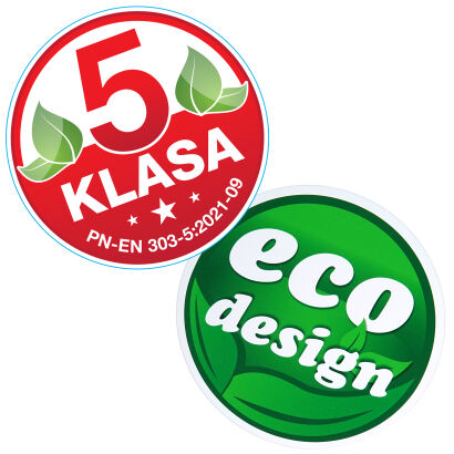 Zestaw naklejek - oznaczenia naklejki 5 Klasa i EcoDesign - średnica FI 140 mm
