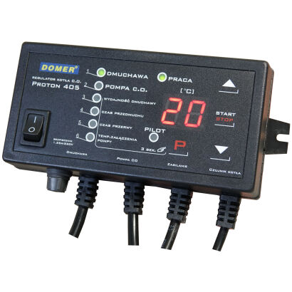 PROTON 405.10 controller regulator for a boiler with a loading furnace without emergency thermostat
