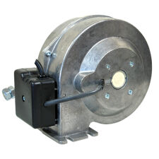 Dmuchawa do kotła z podajnikiem wentylator DM 80 przesłona X klapka na wylocie przewód 2 metry silnik EMC - 3