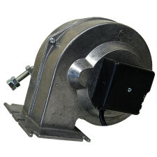 Dmuchawa do kotła wentylator pieca DM 120 z przesłoną O klapką na wylocie przewodem 2 m - 3