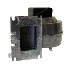 Dmuchawa do kotła wentylator pieca DM 120 z przesłoną O klapką na wylocie przewodem 2 m - 4