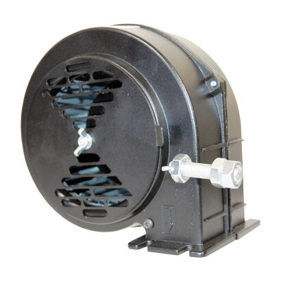 Dmuchawa do podajnika wentylator kotła pieca DM 85 malowana obudowa, przesłona X, klapka