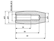 Rekojeść stożkowa z gwintem wewnętrznym R-1 M-12 - 3