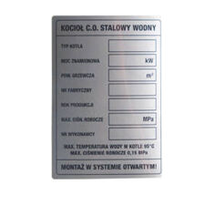 Nameplate sticker size 70 x 90 mm - silver - 2