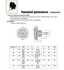 Rękojeść gwiazdkowa z gwintem zewnętrznym C-40 M-6 x 35 mm - 3