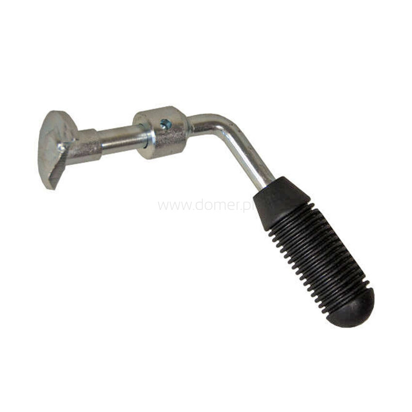 Rotating handle for furnace door, boiler door handle and lock - set