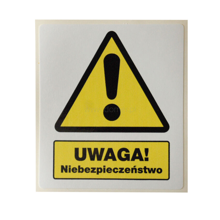 Sticker WARNING DANGER size 70 x 80 mm