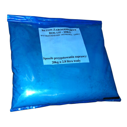 Beton żaroodporny kruszywo szamot BOS 135 -  5 kg