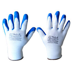 Rękawice robocze ochronne WAMPIRKI LUX niebiesko-białe - rozmiar 10