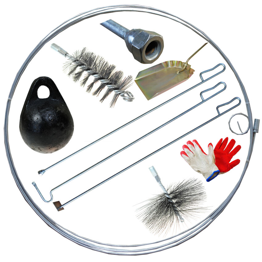 Boiler cleaning kit ball 2.5 kg brush gloves wire handles scraper