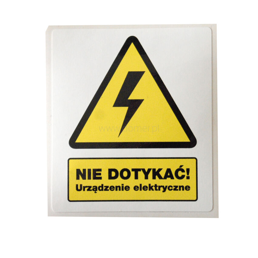 Sticker DO NOT TOUCH ELECTRICAL DEVICE size 70 x 80 mm
