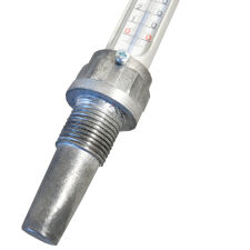Simple thermometer for boiler furnace - 3/4 inch thread - vertical - 2