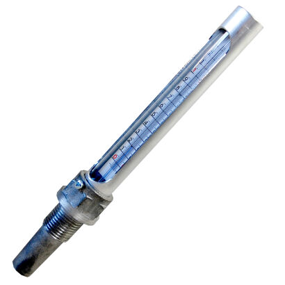 Simple thermometer for boiler furnace - 3/4 inch thread - vertical