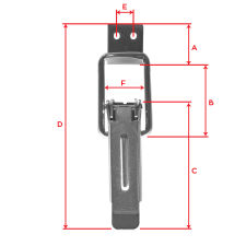 Metal side latch small with embossing - 3