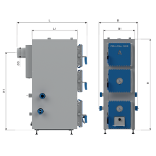 Kocioł na drewno PELLPAL D o mocy 25 kW z miarkownikiem Regulus - EcoDesign, 5 Klasa - 7
