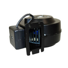 Dmuchawa do podajnika wentylator kotła pieca DM 85 przewód 2 m i przesłoną X czarna, puszka przód - 3