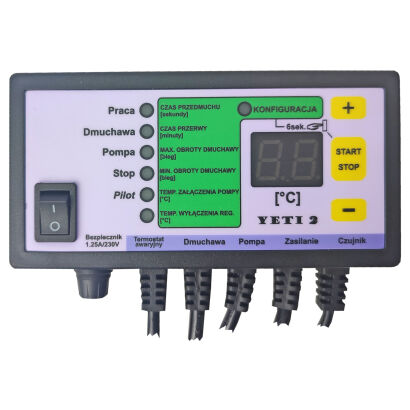Controller for a coal dust, top-loading boiler YETI 2