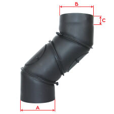 Kolano kominowe 4 elementowe nastawne stalowe malowane średnica 150 mm - 2