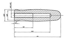 Rączka fasonowa z gwintem wewnętrznym RF 32.124  M-14 - 2