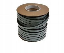 Self-adhesive grooved black rubber gasket length 50 m roll - 2