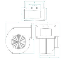 Foukač do kotle, ventilátor RV-12 ARd / ARc s kabelem 0,80 metru a regulátorem tahu - 6