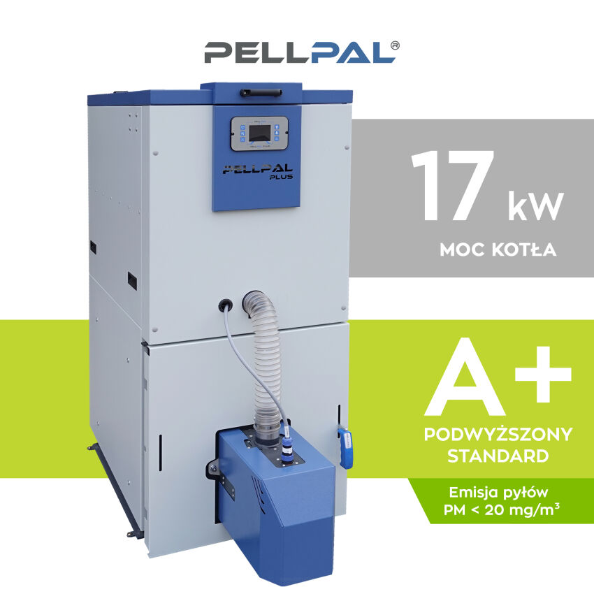 Kocioł na pellet PELLPAL SLIM PLUS o mocy 17 kW - certyfikaty EcoDesign i 5 Klasa