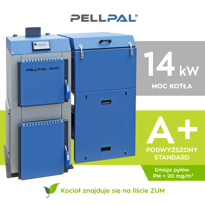 Kocioł na pellet PELLPAL DUO o mocy 14 kW - certyfikat 5 Klasa EcoDesign