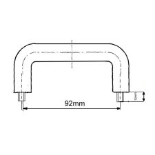 Griffhalterung für Deckel Tür Klappe Behälter U-50 Länge 120 Außengewinde M-6 x 12 mm - 3