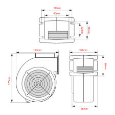 Fukar na kotel, ventilátor RV-17-G motor 30W - 5