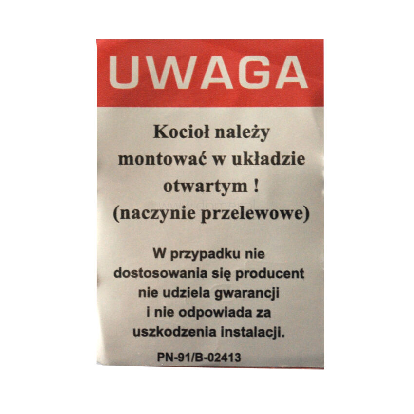 WARNING red-silver sticker