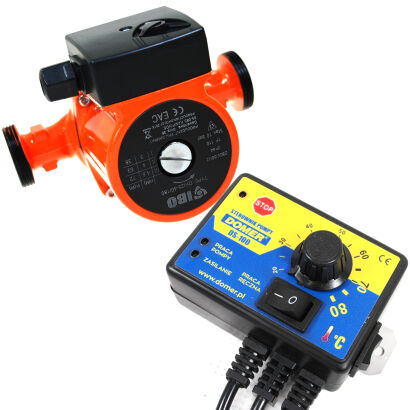 Controller for DS-100 pump and IBO 25-40 central heating pump set for a loading boiler furnace