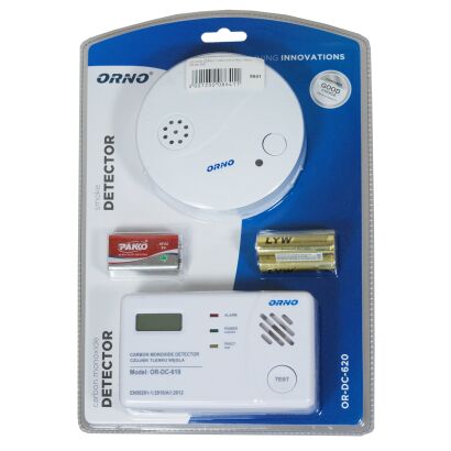 Czujnik czadu i czujnik dymu ORNO DC-620 zestaw czujka detektor