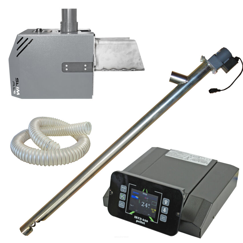 Zestaw Palnik pelletowy BIOBURN o mocy 25-30kW ze sterownikiem Iryd 620 oraz z podajnikiem opału