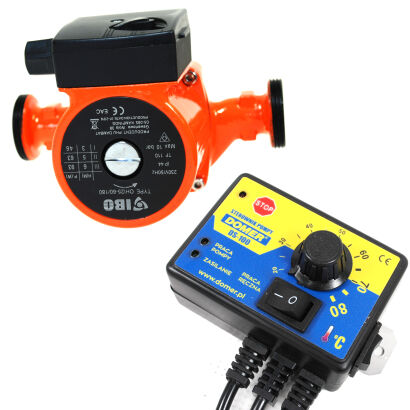 Controller for DS-100 pump and IBO 25-60 central heating pump set for a loading boiler furnace
