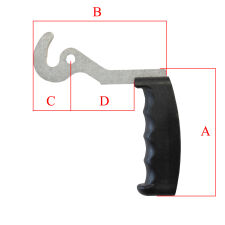 Rączka do drzwiczek kotła pieca prosta L-66 wyprofilowana - 3