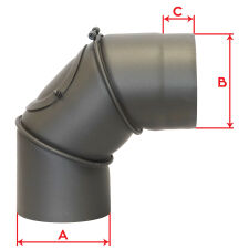 Kolano kominowe 3 elementowe nastawne stalowe malowane średnica 250 mm - 4