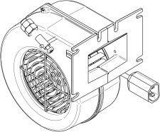 Dmuchawa do kotła, wentylator DM 120 z przewodem 0,7 m klapka - 3