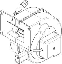Dmuchawa do kotła, wentylator DM 120 z przewodem 0,7 m klapka - 4