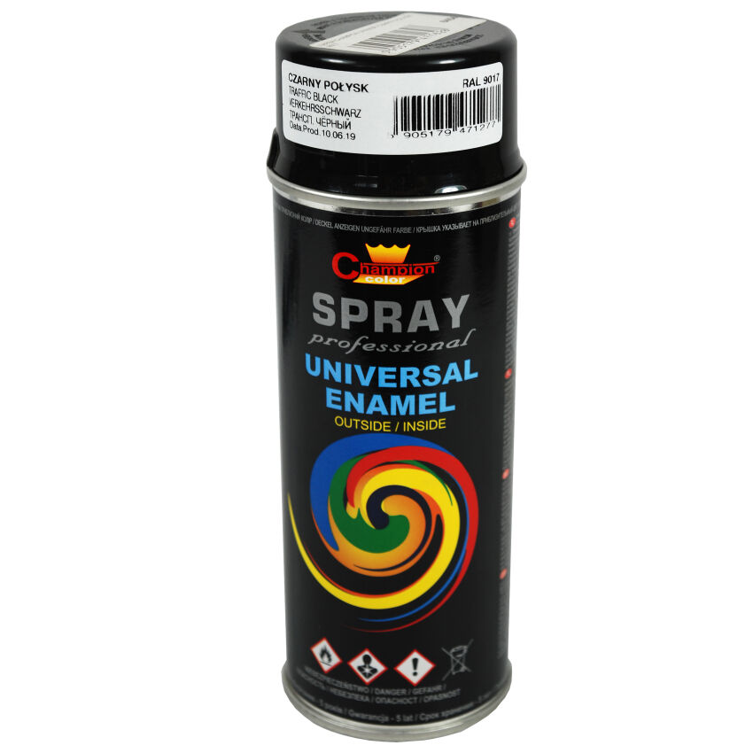 Champion Universal Paint black gloss (RAL 9017) spray