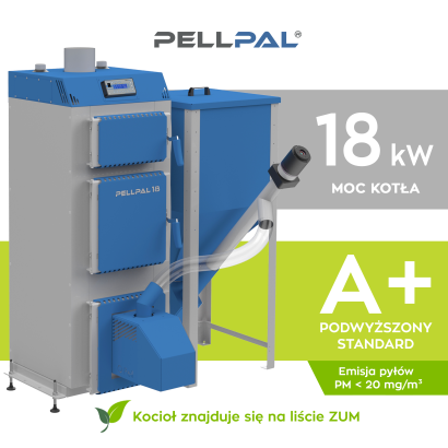 Kocioł na pellet PELLPAL o mocy 18 kW - certyfikaty EcoDesign i 5 Klasa