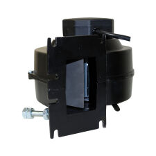 Dmuchawa do kotła, wentylator DM 120 czarna z przesłoną O klapka na wylocie przewód 2 m silnik EMC - 4