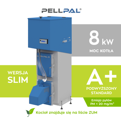 Kocioł na pellet PELLPAL o mocy 8 kW SLIM - certyfikaty EcoDesign i 5 Klasa