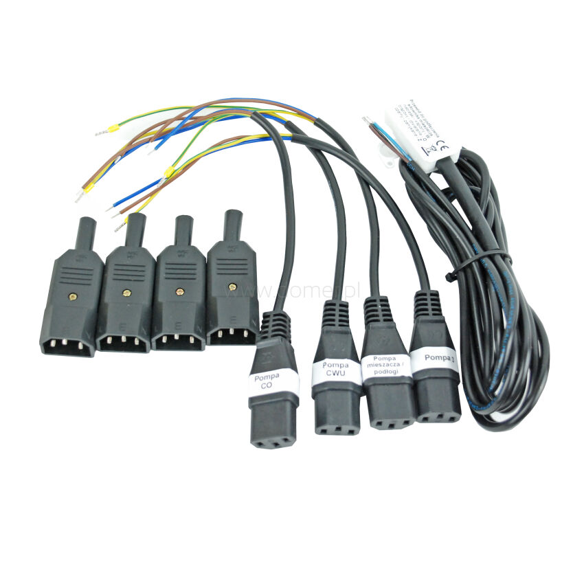 Set of output cables with socket and plug 0.3 m