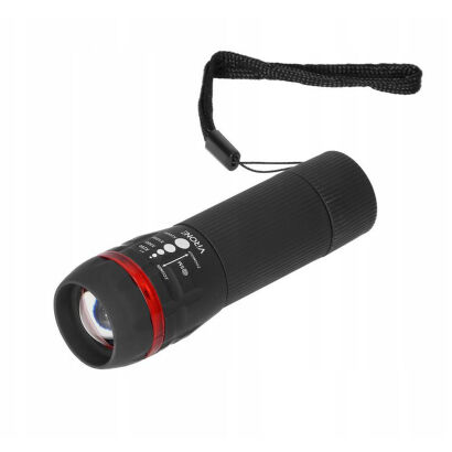 Latarka ręczna Virone LT-4 mała, poręczna LED 1W z zoomem, 60lm, 3xAAA