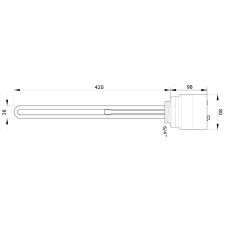 Gwarant Heater for Boiler with Thermostat, 6/4 Thread, 2000W Power - 2