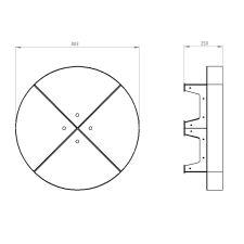 Palenisko ogrodowe metalowe FOCOLARE 4 malowane, blacha 2mm, 70cm - 5