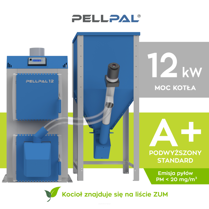 Kocioł na pellet PELLPAL o mocy 12 kW - certyfikaty EcoDesign i 5 Klasa